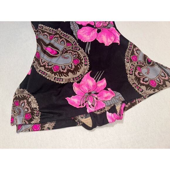 Roxanne Bra Fit Pink Floral 1-piece swimsuit 12/14 B Cup V-Front Skirt‎ - Picture 4 of 13